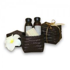 Bambuskörbchen SPA Set Ingwer-Zitronengras, Small Bamboo SPA Set Ginger-Lemongrass 65 ml